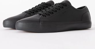 HUGO BOSS Mens BOSS Orange Aiden Tenn Mens Low Top Trainers in Grained Faux Leather - Black 005 - Size: 11