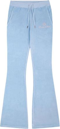 Juicy Couture Juicy Script Velou Broek - Dames - Wijde Broeken - Blauw - S - Broeken