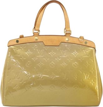 Louis Vuitton Brea Handbag Monogram Vernis Beige Patent_Leather Handbag (Pre-Owned)