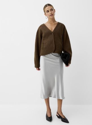 Icone Womens Satiny midi skirt