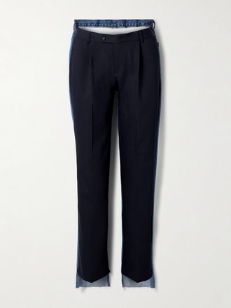 BETTTER Pantaloni In Misto Lana E Denim A Pannelli Con Pinces Denitrouser - Blu