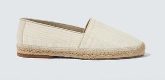 Brunello Cucinelli Suede-trimmed woven espadrilles