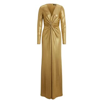 Ralph Lauren Nadira avondjurk met lange mouwen - Dames - Jurken - Geel - Maat: 3XS