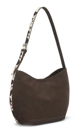 French Connection Schultertasche FRENCH CONNECTION, Damen, Gr. B/H/T: 30cm x 25cm x 9cm, braun, Lederimitat, unifarben, Taschen Schultertasche, Henkeltasche, Handtasche