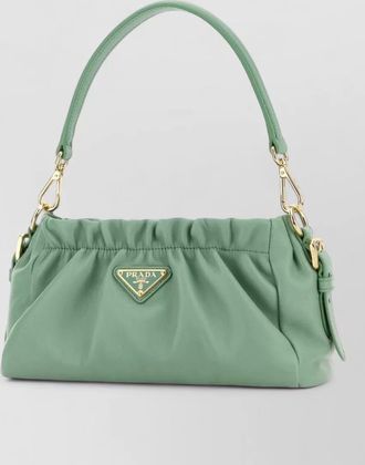 Prada nappa leather ruched handbag top handle