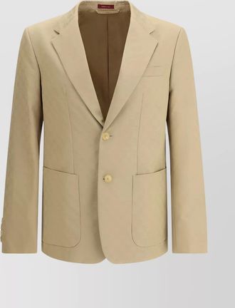 Gucci jacquard blazer gg pattern lapels pockets