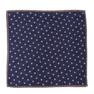 Di Maestro Wool Navy Polka dot Pocket Square