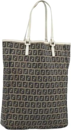 Fendi Pre-owned Vintage Zucchino Canvas Tote Bag - Dames - Vintage Shopper - Blauw - ONE Size - Vintage