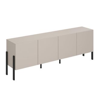 Petits Meubles Mueble tv 4 puertas 200 cm paneles de melamina cachemira y negro