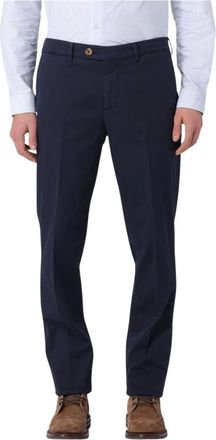 Brunello Cucinelli Broeken, Heren, Blauw, XL, Katoen, Navy Katoenen Casual Broek