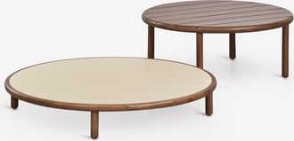 Sklum Set De 2 Mesas De Centro Para Jard&iacute;n Redondas En Madera De Acacia Olivia Sklum