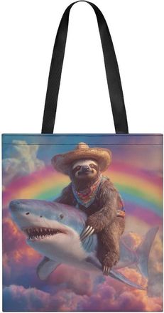 Generic Sloth Shark Tote Bag for Women Men Shoulder Bags Purses Pouch Handbags