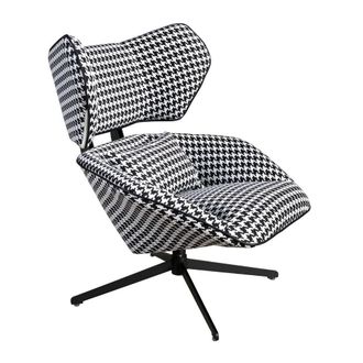 Angel Cerd&aacute; Black & White Houndstooth Swivel Armchair