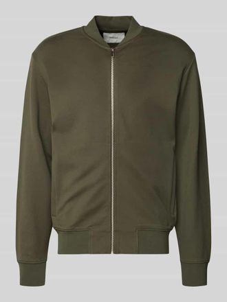 Selected Relaxed Fit Sweatjacke aus Baumwoll-Mix Modell MACK in Oliv, Größe XXL