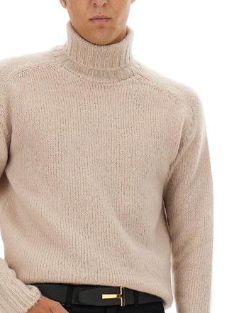 Tom Ford Wool-Mohair Blend Turtleneck - Beige