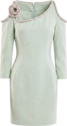 Saiid Kobeisy Green Mini Dress with Crystal Embellishments