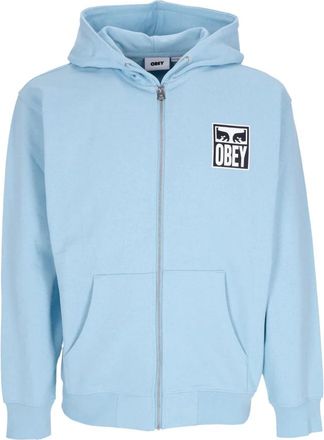 Obey Ogen Icoon Rits Hoodie Premium Franse Terry - Heren - Vesten met rits - Blauw - XL - Katoen - Hoodies & sweatvesten
