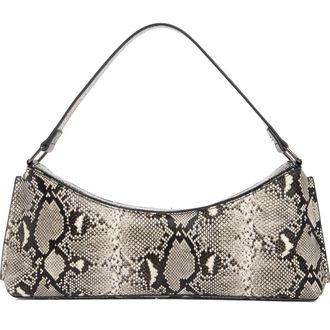 BCBGeneration Snakeskin Embossed Faux Leather Shoulder Bag in Black White Snake at Nordstrom Rack