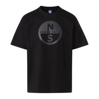North Sails T-Shirts, male, Black, Size: 3XL Big Logo T-shirt