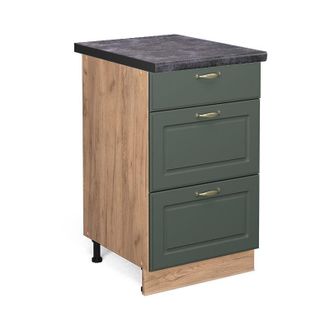 Vicco Mueble Bajo De Cocina Fame-line, Verde Dorado Casa De Campo, 50 Cm, Et Antracita Vicco