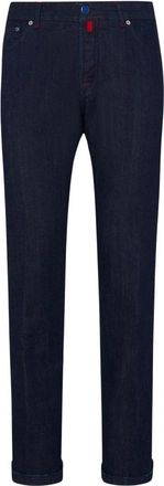 Kiton Slim-fit katoenen denim jeans - Heren - Slim Fit Jeans - Blauw - W34 - Katoen - Jeans