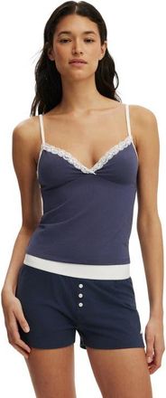 Cotton On Womens Dreamy Soft Lace Triangle Cami in Steely Blue Coconut Milk at Nordstrom, Size X-Large