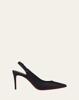Christian Louboutin 85mm Sporty Kate Leather Slingback Pumps