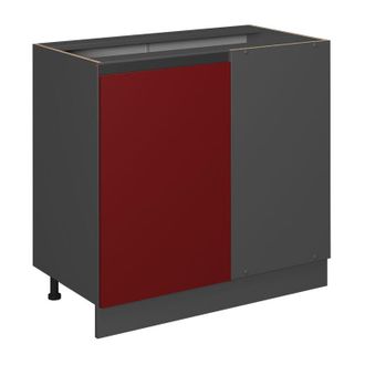 Vicco Armario de esquina R-Line, Rojo, 86 cm En forma de J, sin encimera, Vicco