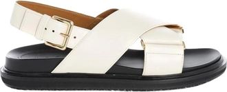 Marni Platte sandalen - Dames - Sandalen - Wit - 36 EU - Schoenen