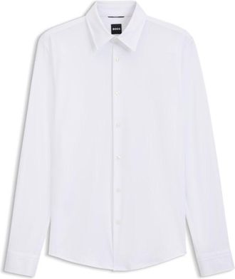 BOSS Slim-fit shirt in structured performance stretch fabric