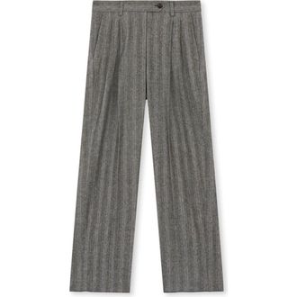 Fortela Jem Pinstripe Virgin Wool Pences Trousers in Melange at Nordstrom, Size 46 Eu