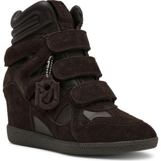 Steve Madden Mavis Wedge High Top Sneaker in Brown Suede at Nordstrom, Size 9
