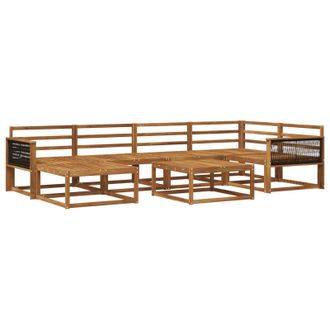 vidaXL Conjunto De Sof&aacute;s De Exterior 7 Pcs Natural Vidaxl