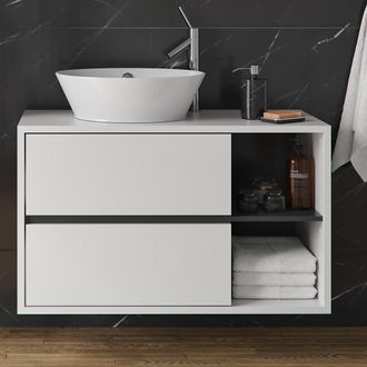 Vicco Mueble Bajo Lavabo Viola, Blanco, 100 X 60 Cm Vicco