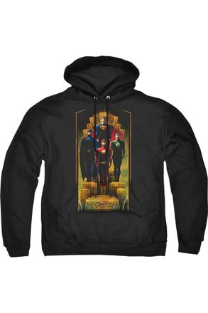 Gildan Justice League of America Deco Adult Pull Over Hoodie / Hooded Sweatshirt