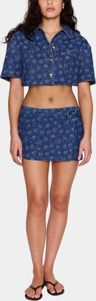 Minkpink Neve Mini Skirt In Denim Blue