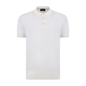 HUGO BOSS Open-Collar Polo Shirt - male - Boss - Round-neck Knitwear - White - XL - Knitwear