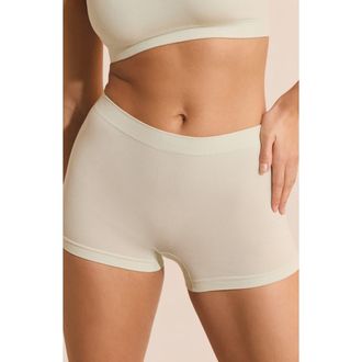 Etam Amande Seamless Cotton Blend Boyshorts in Anise at Nordstrom, Size X-Small