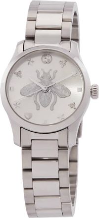 Gucci G-Timeless Quartz Silver Dial Ladies Watch YA1265045