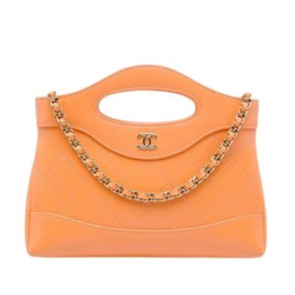 Chanel Pre-owned 31 Satchel - Dames - Pre-owned - Oranje - Maat: ONE Size Leer