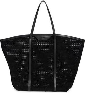 BCBGeneration Flared Perforated Faux Leather Tote in Black at Nordstrom Rack