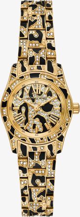 Michael Kors Petite Lexington Pav&eacute; Animal Print Gold-Tone Watch