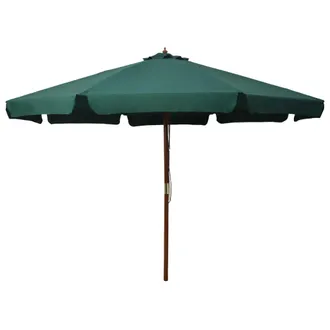 vidaXL Sombrilla De Jard&iacute;n Con Palo De Madera Verde 330 Cm Vidaxl
