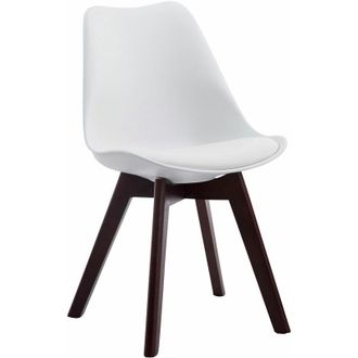 Clp Sedia Borneo in similpelle bianco noce