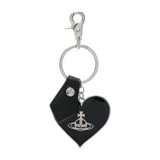 Vivienne Westwood Keyrings, female, Black, Size: ONE SIZE Mirror Heart Orb Keyring