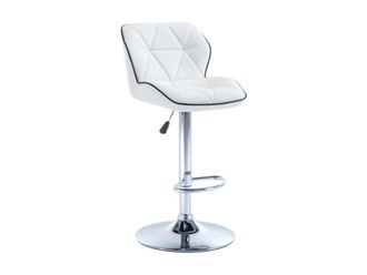 VENTE-UNIQUE.COM Taburete alto piel sintética blanco