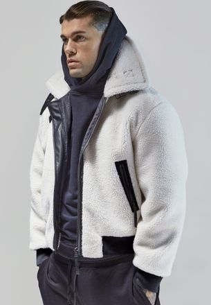 Siksilk Mens Ecru Bomber Jacket S