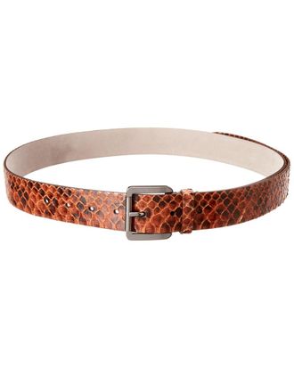 Brunello Cucinelli Snake-Embossed Leather Belt