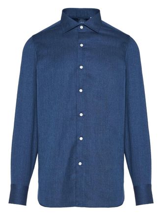 Finamore textured shirt - Blue