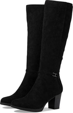 Anne Klein Rya Boots Womens Black Almond Toe Side Zip Block Heel RHS7756